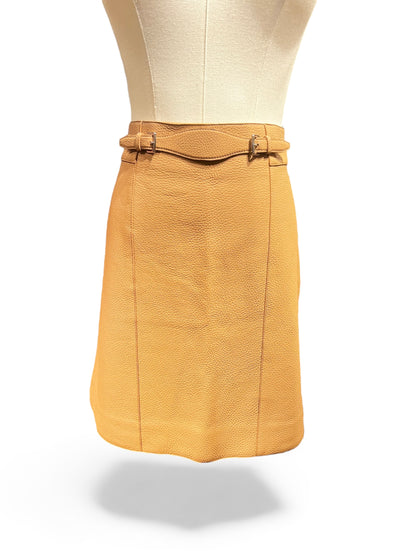 Hermès - Jupe en cuir T38