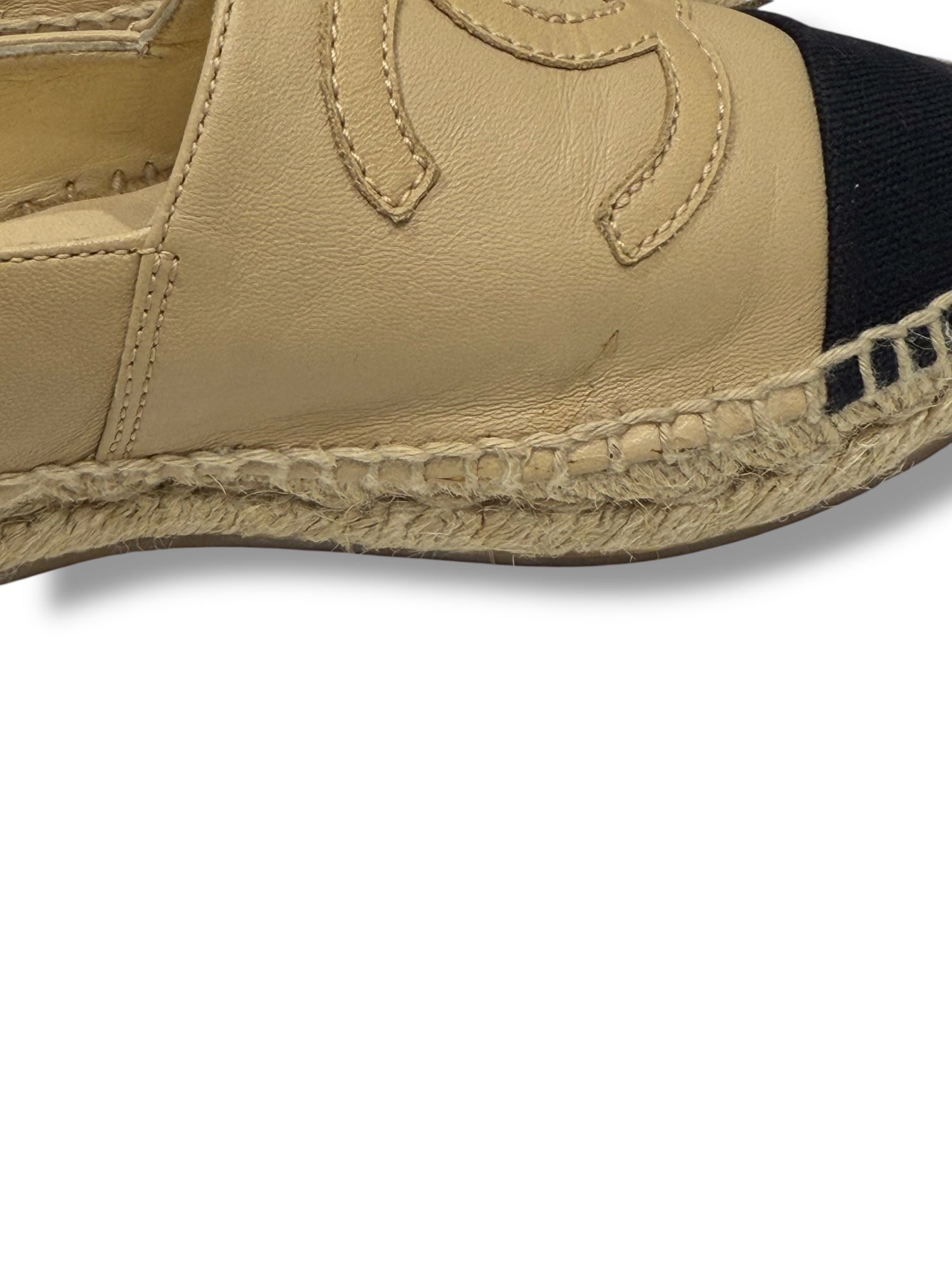 Chanel - Espadrilles bicolores beige/noir T36