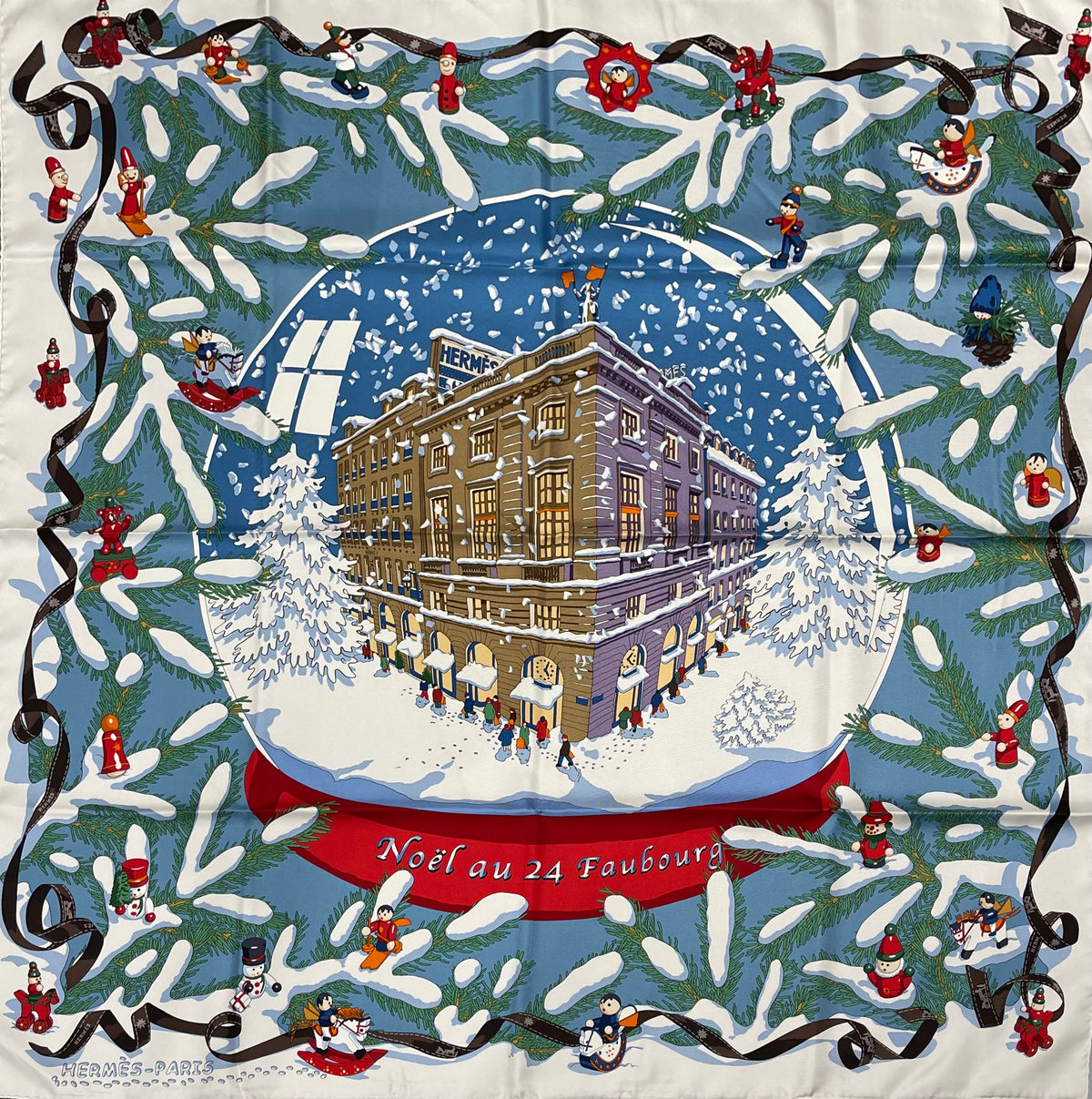 Hermès - Carré 90 „Weihnachten in der 24 Faubourg“