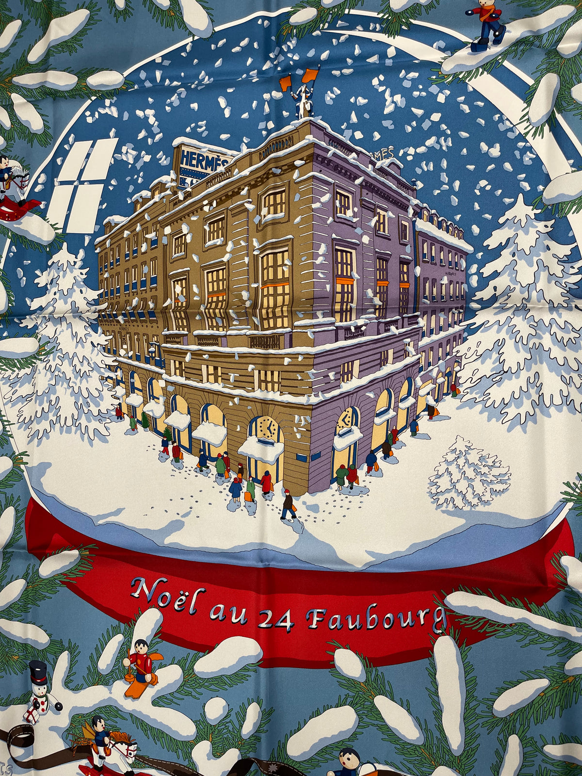 Hermès - Carré 90 „Weihnachten in der 24 Faubourg“