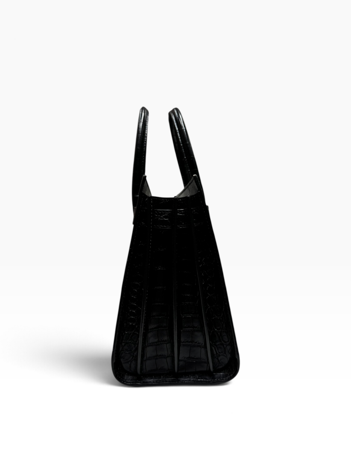 Saint Laurent - Sac de jour noir small embossé Crocodile