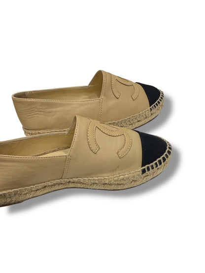 Chanel - Espadrilles bicolores beige/noir T36