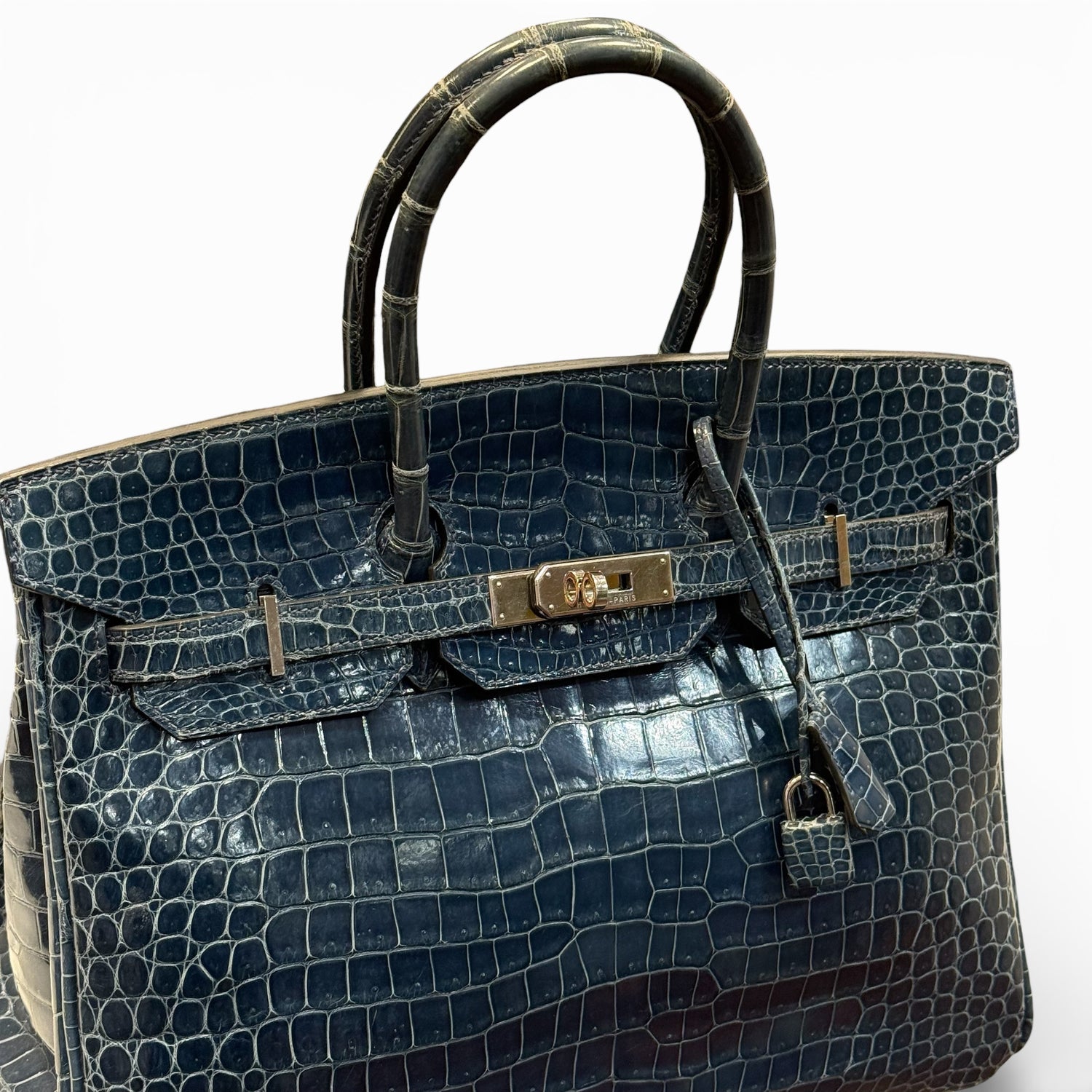 Hermès - Sac Birkin 35 crocodile bleu