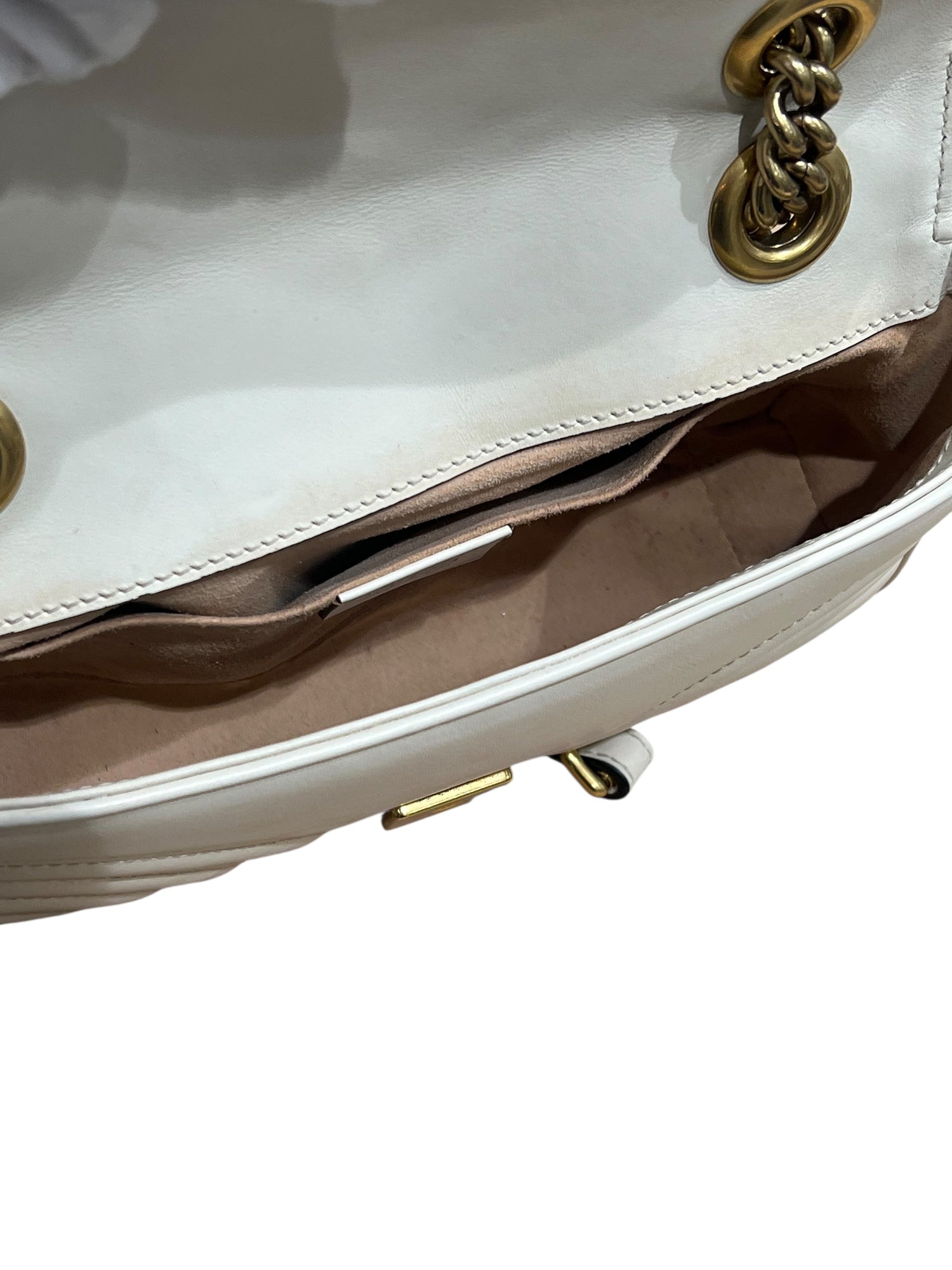 Gucci - Sac Marmont PM en cuir lisse écru