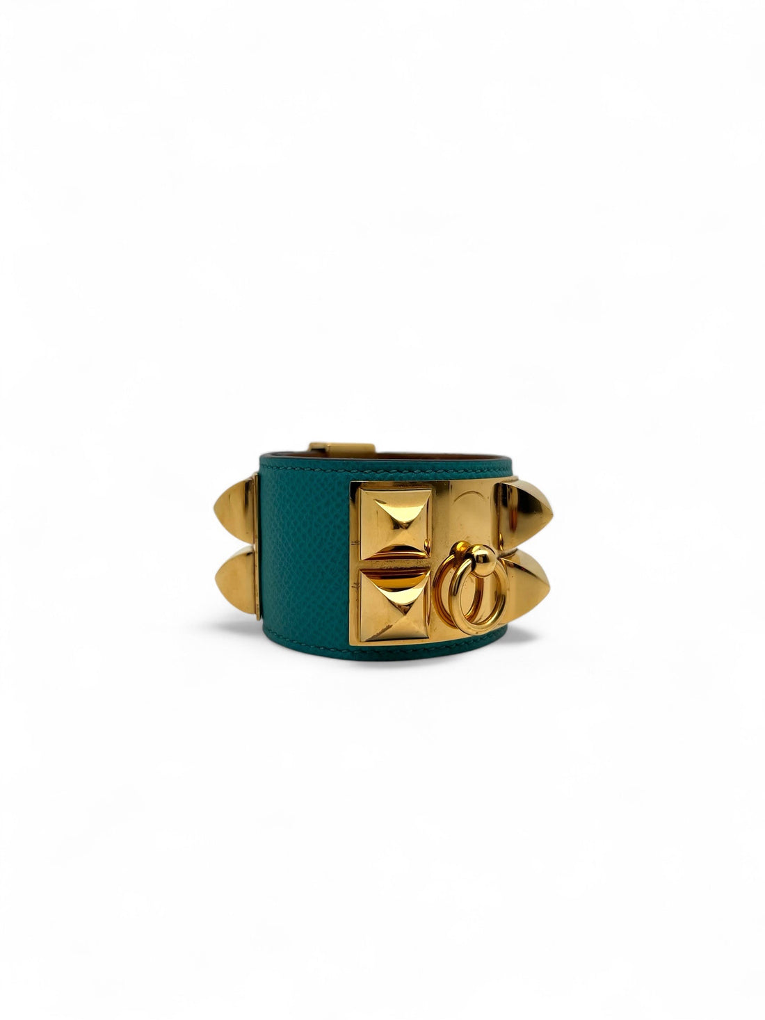 Hermès - Bracelet Collier de chien bleu paon T.S