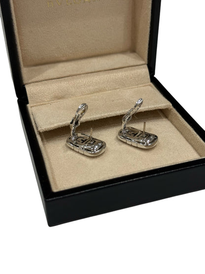 Bulgari - Boucles d’oreilles Parentesi or blanc et diamants