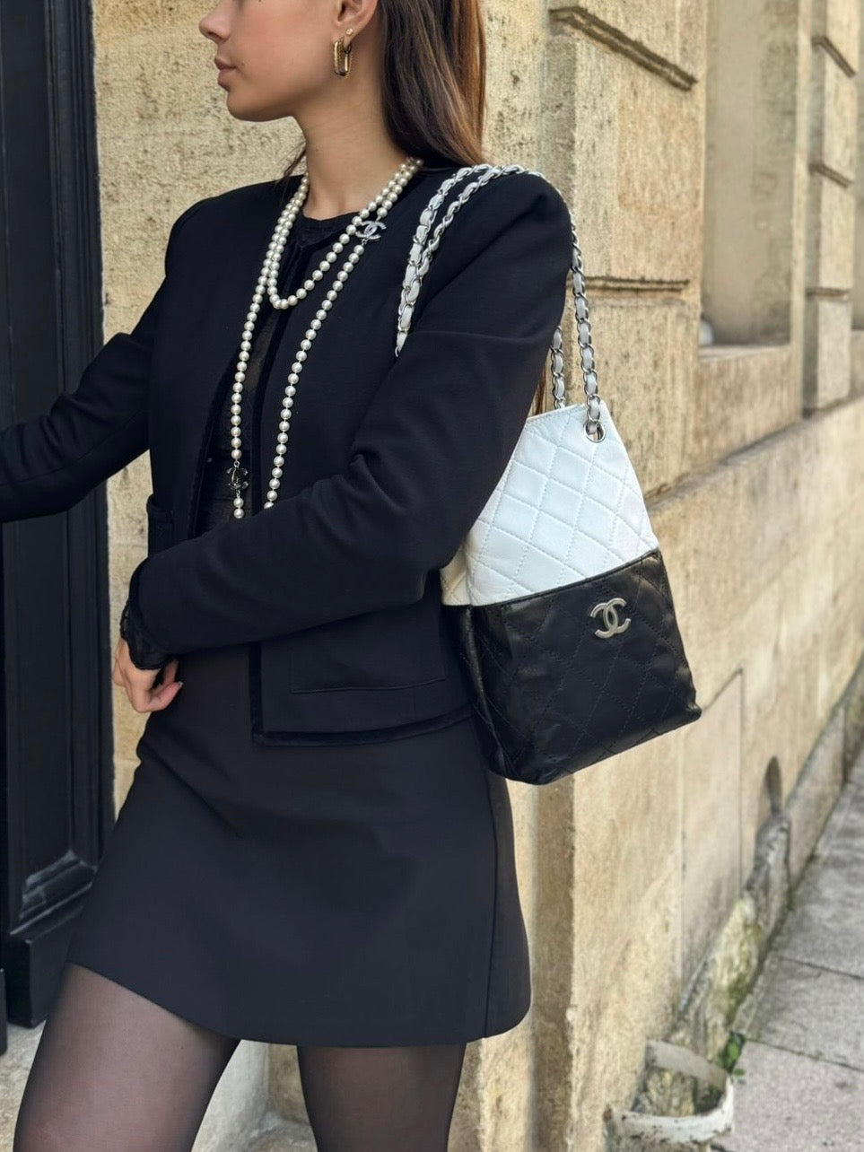 Chanel - Borsa bicolore nero e bianco