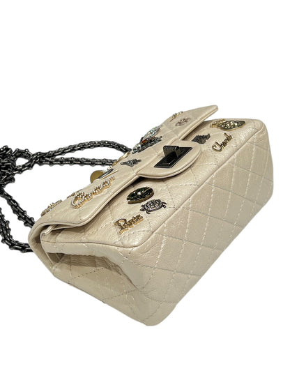 Chanel - sac 2.55 mini édition limitée écru irisé