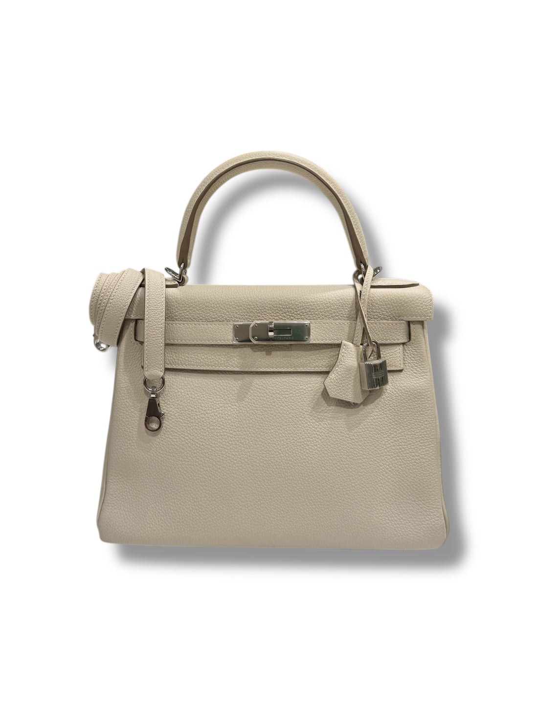 Hermès - Sac Kelly 28 Béton PHW