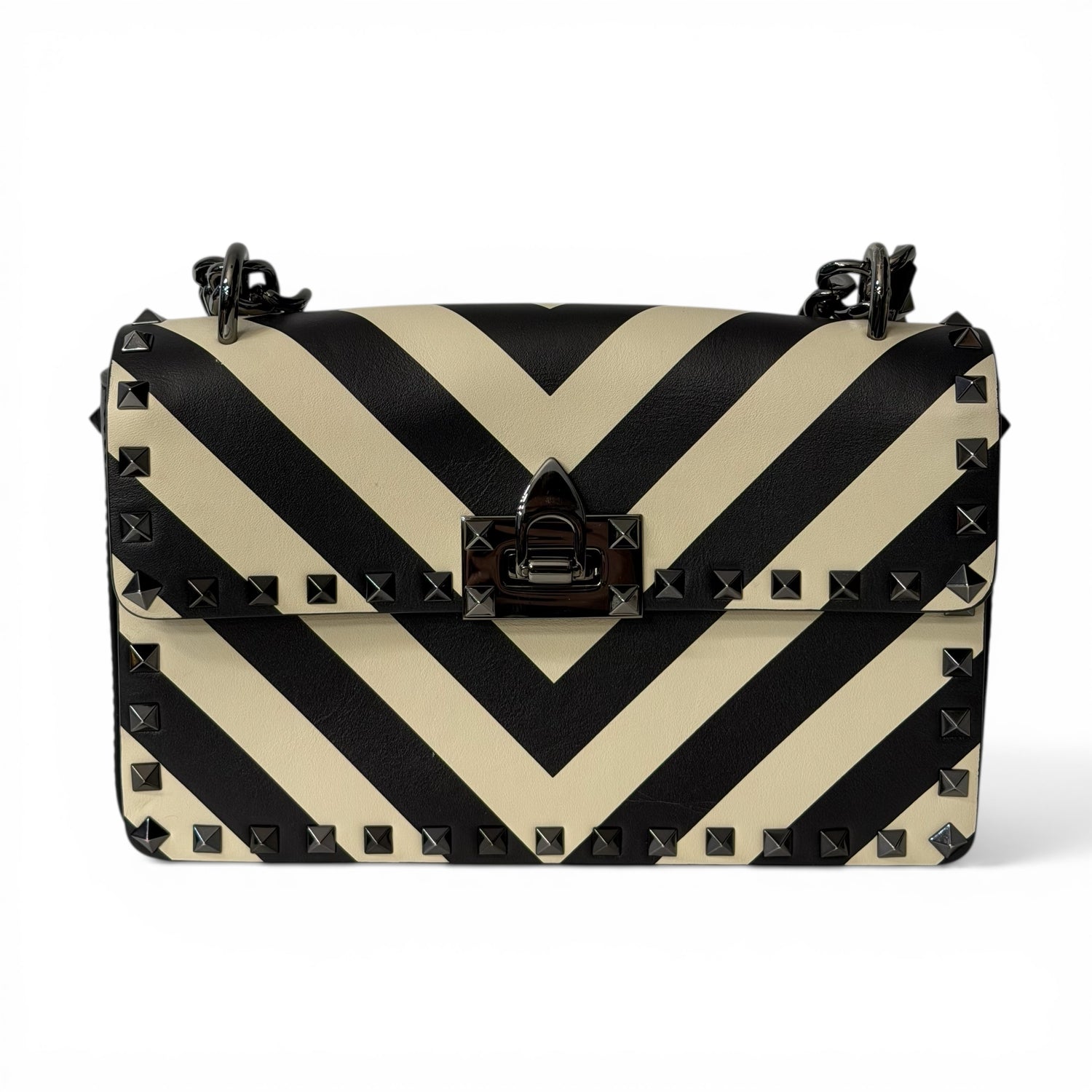 Valentino Sac Rockstud Crème et Noir | Les Folies d’Eugénie