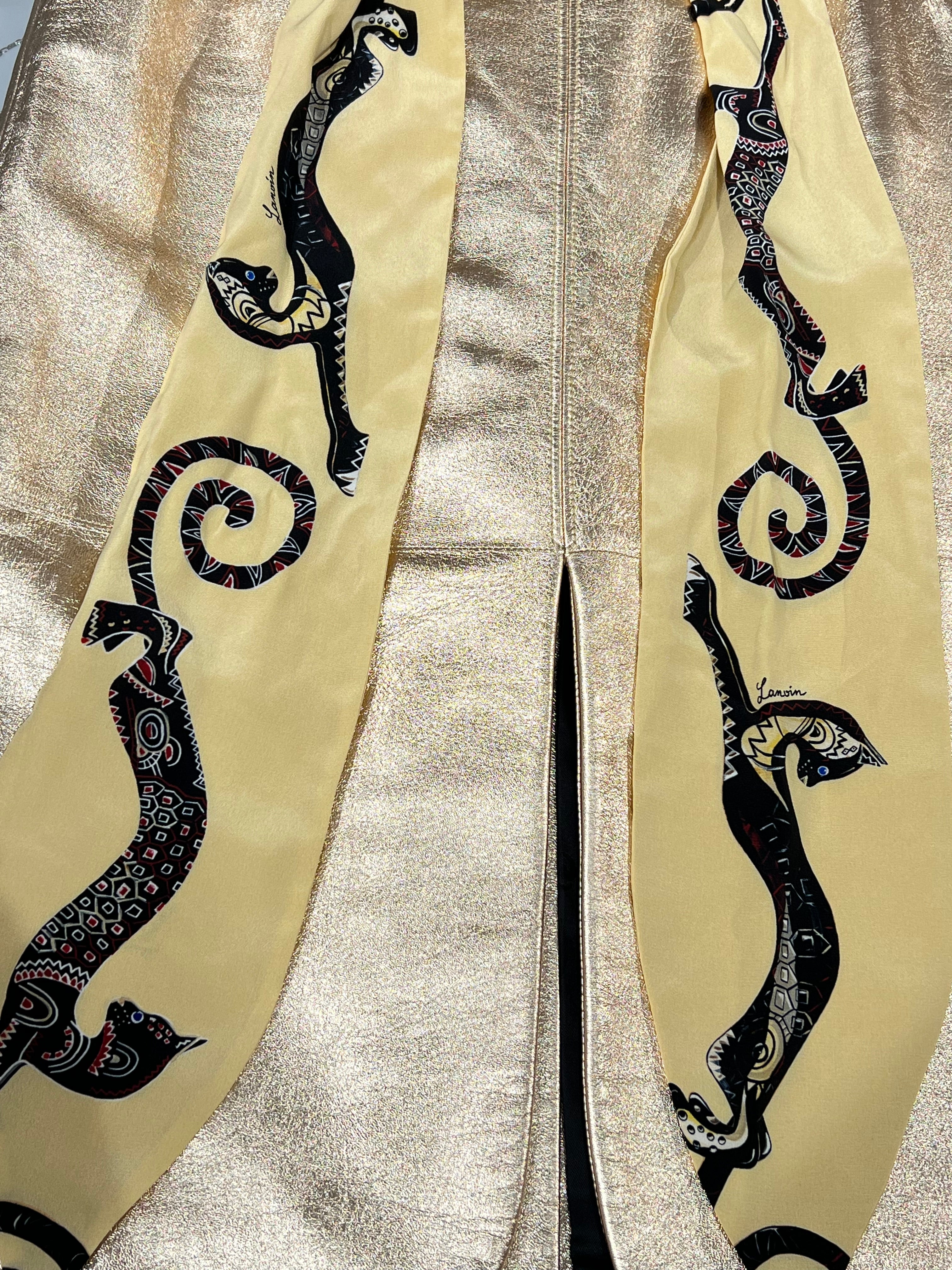 Lanvin - Jupe en cuir dorée TS