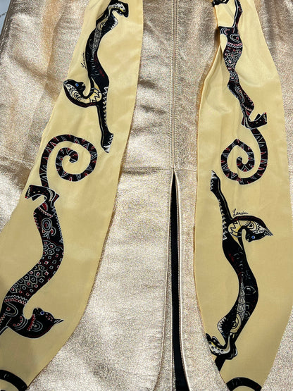 Lanvin - Jupe en cuir dorée TS