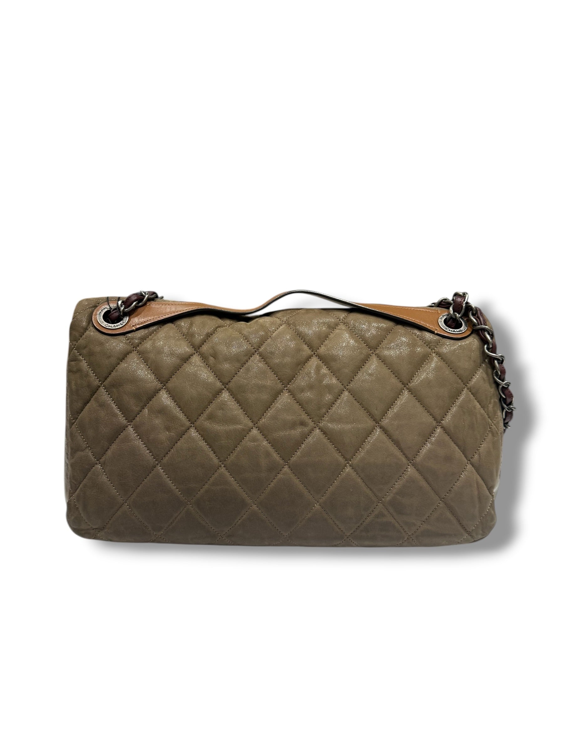 Chanel - Sac Grand classique à rabat irisé brun