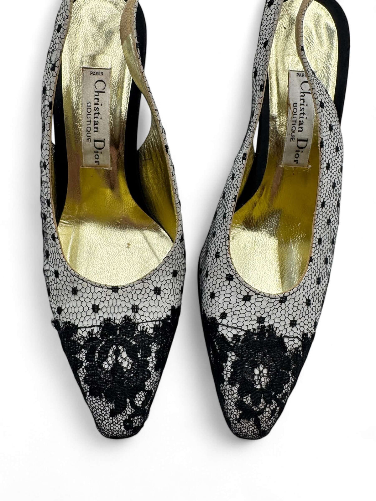 Christian Dior - Tacco nero in pizzo T35