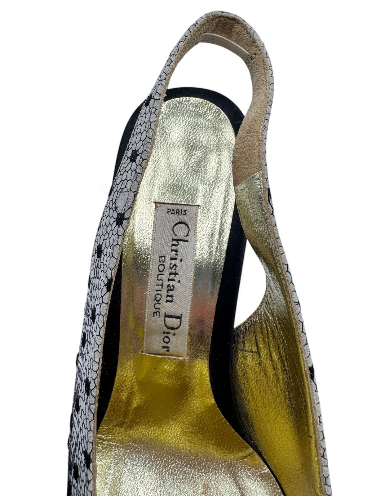 Christian Dior - Tacco nero in pizzo T35