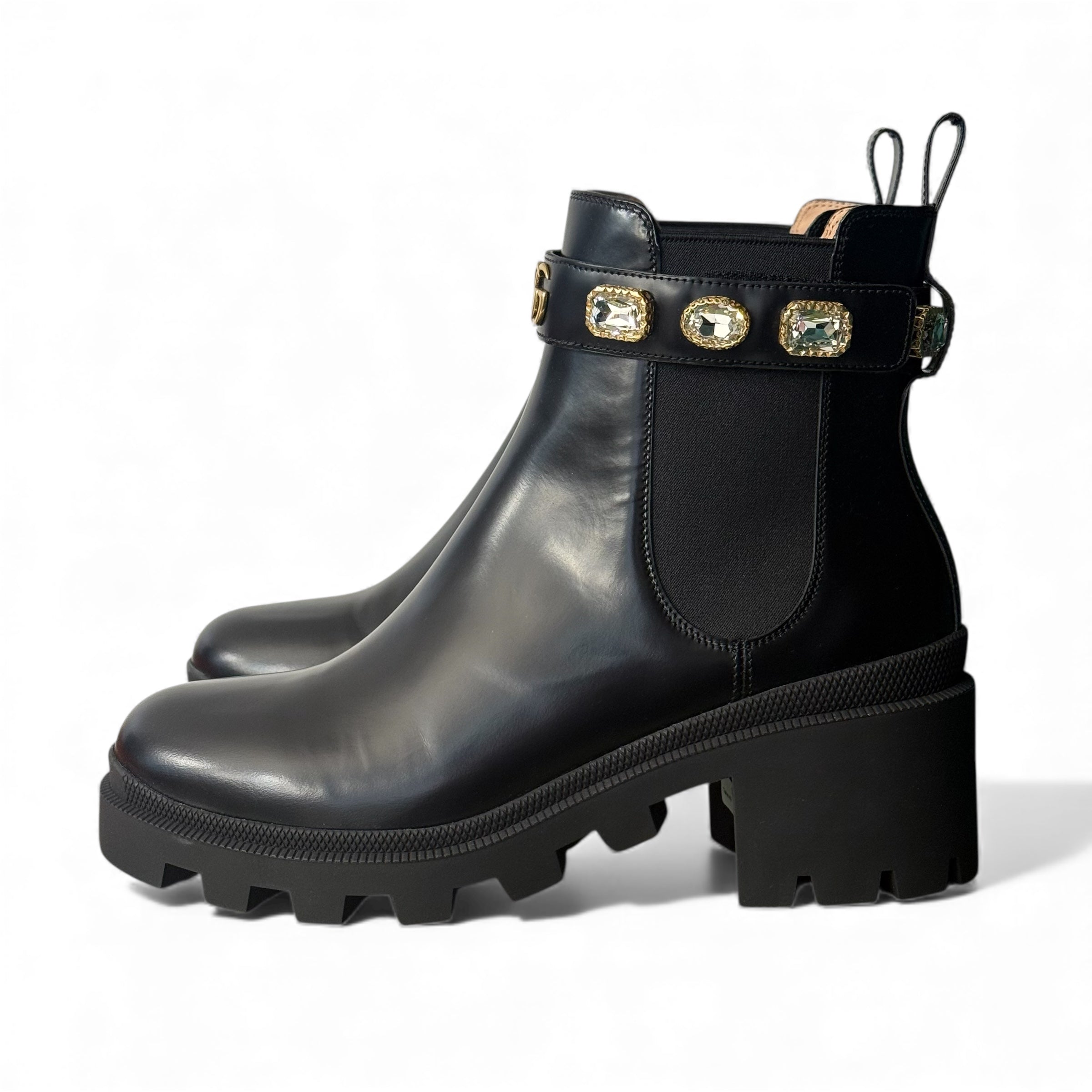 Gucci - Stiefeletten Gr.40 mit Kristallen