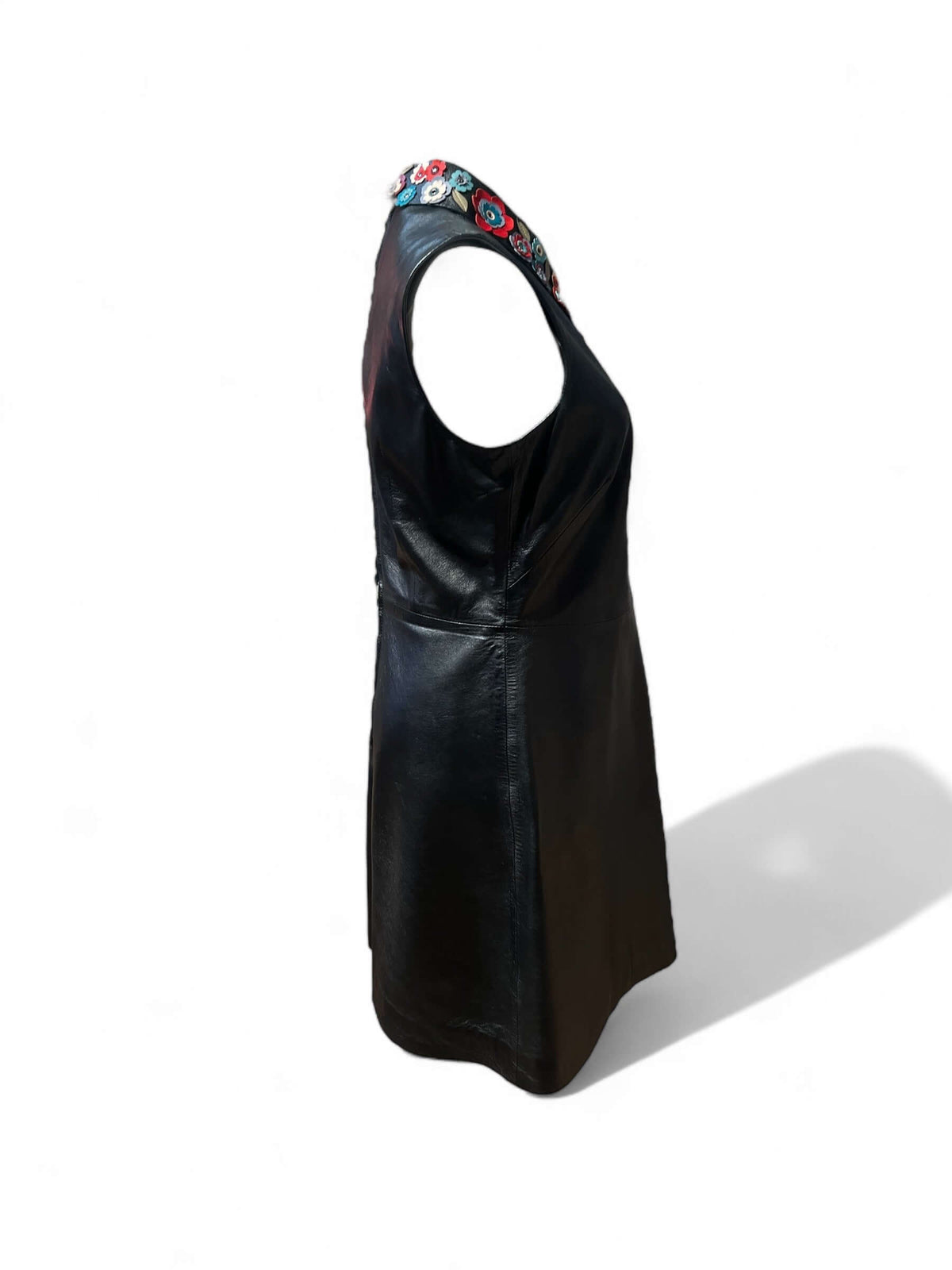 Red Valentino - Vestito nero con colletto a fiori T42