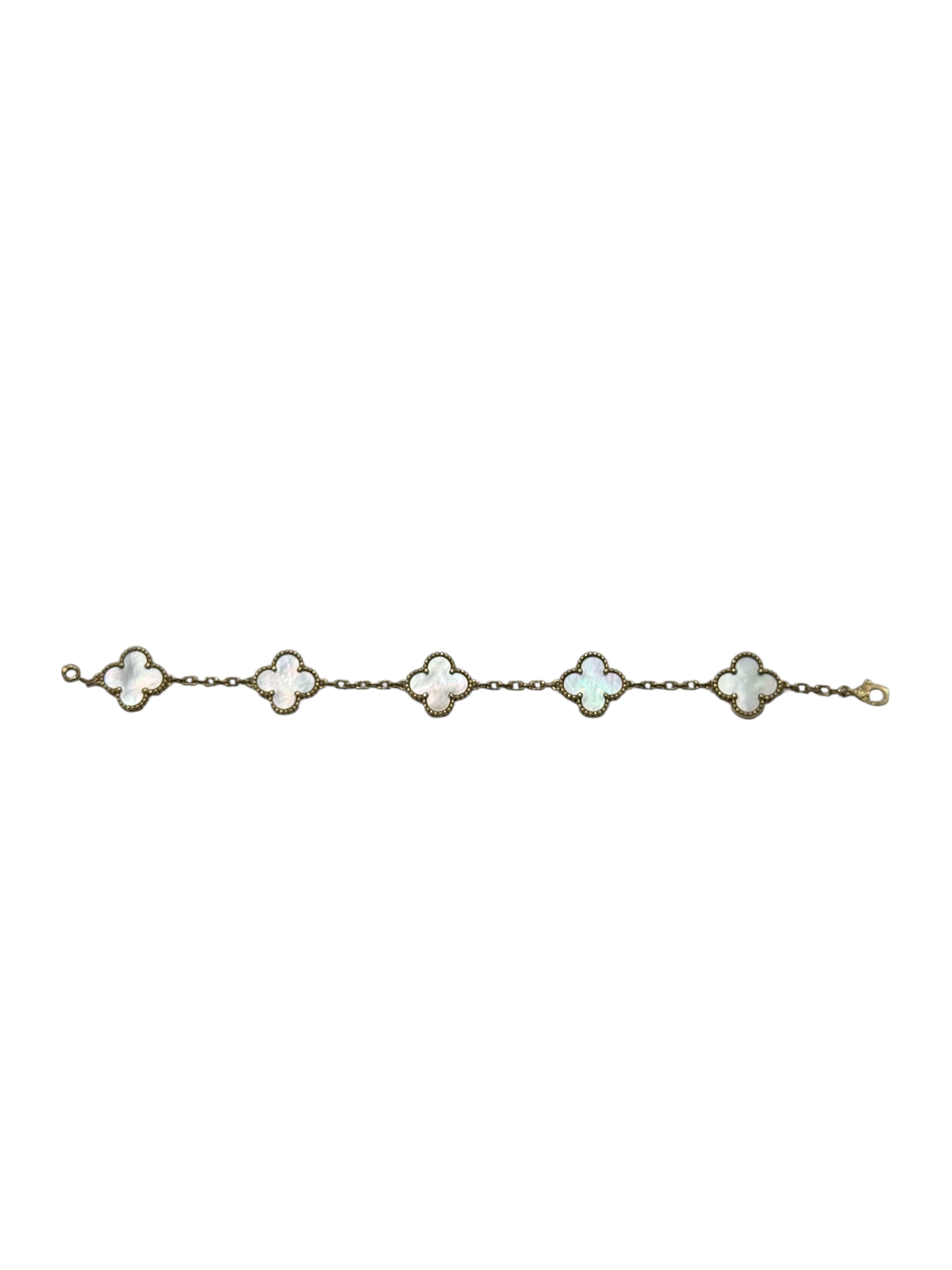 Van Cleef - Bracelet Vintage Alhambra 5 motifs Nacre