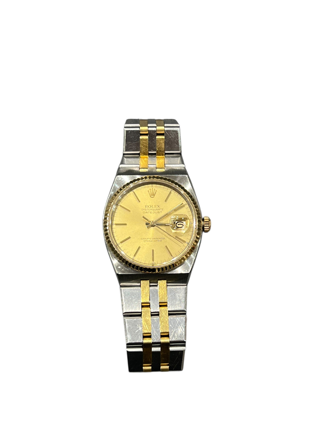 Rolex - Montre Oyster Datejust vintage bracelet jubilee plat Or et Acier