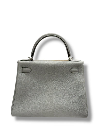 Hermès - Sac Kelly II 28 Bleu Glacier PHW