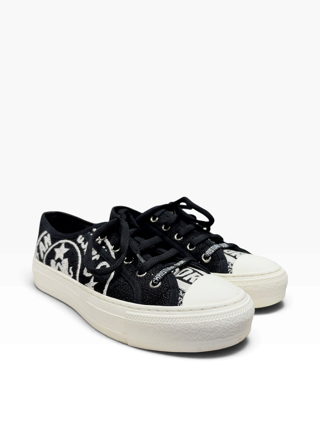 Christian Dior - Sneaker Walk’n en toile marine et cuir blanc