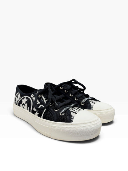 Christian Dior - Sneaker Walk’n en toile marine et cuir blanc