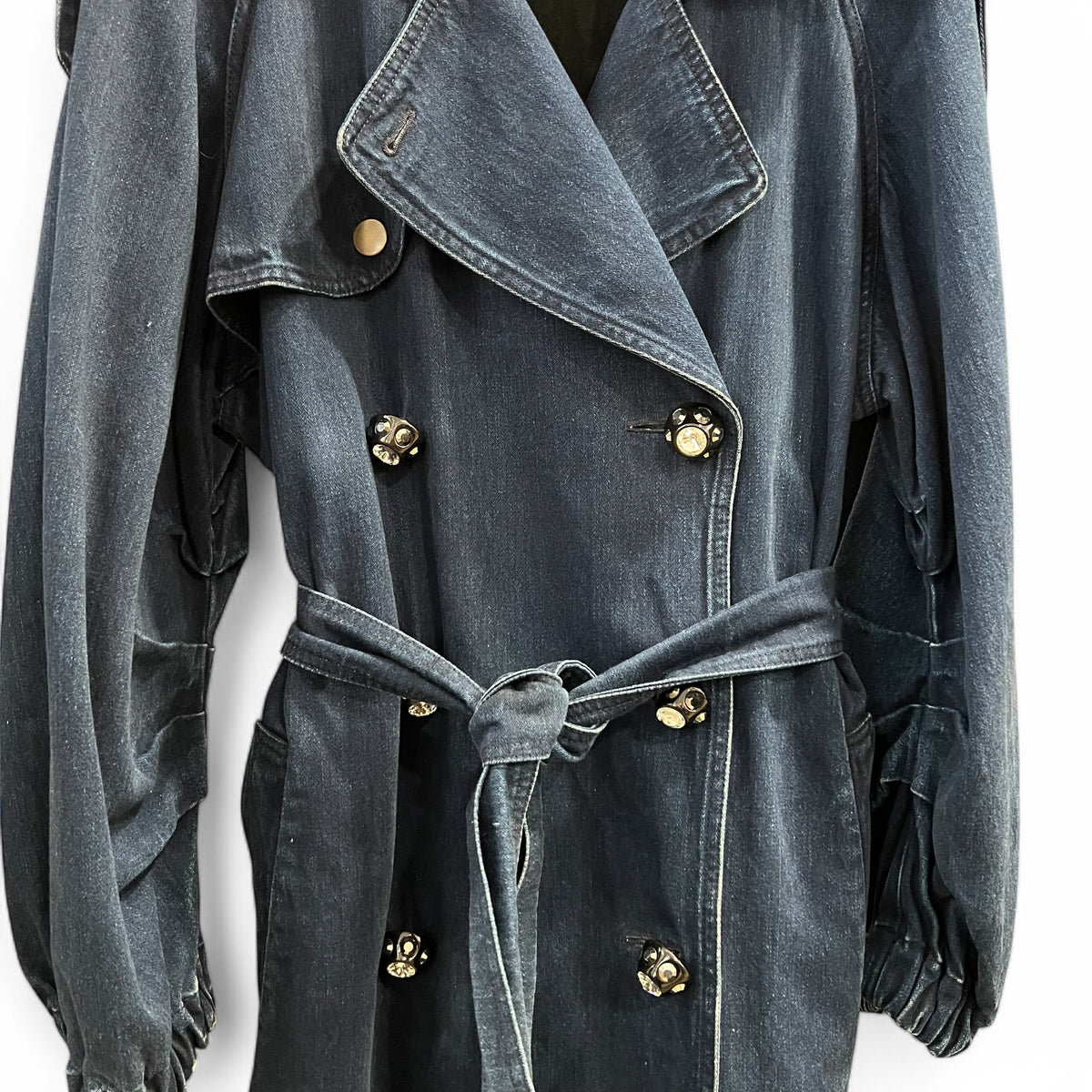 Lanvin - Veste en jean avec bouton bijoux