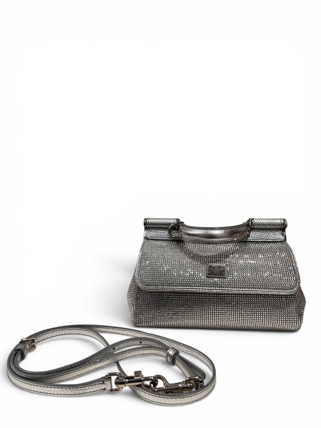 Dolce & Gabbana – Sicily-Tasche mit Strasssteinen, kleines Modell