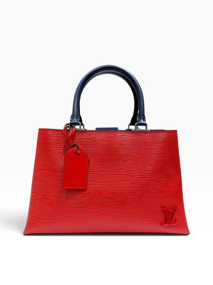 Louis Vuitton - Sac Kleber cuir épi rouge et bleu