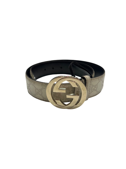 Gucci - ceinture GG cuir blanc