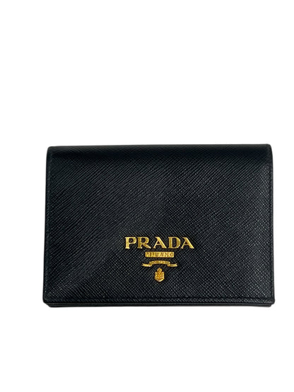 PRADA - porte monnaie cuir saffiano noir