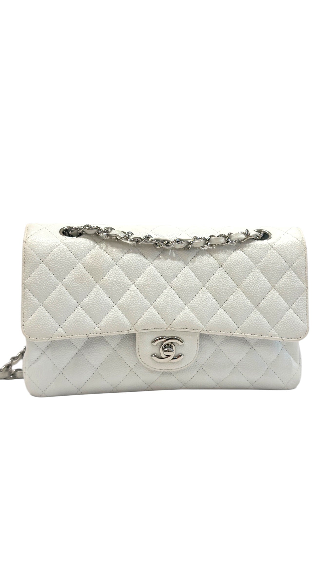 Chanel - Sac Timeless Moyen blanc caviar
