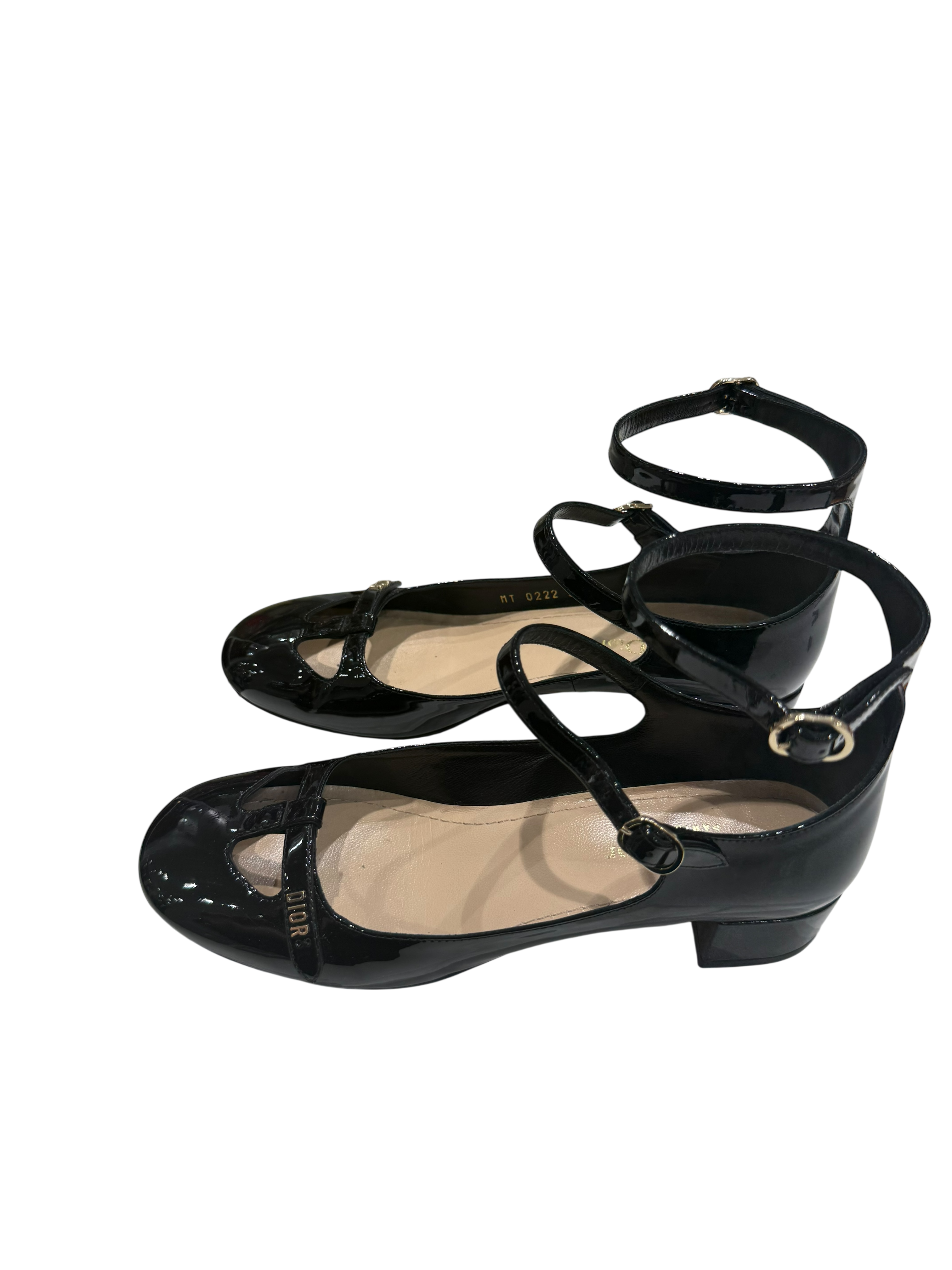 Christian Dior – Babies Aimé T36 ½ En Cuir Vernis Noir | Les Folies d&