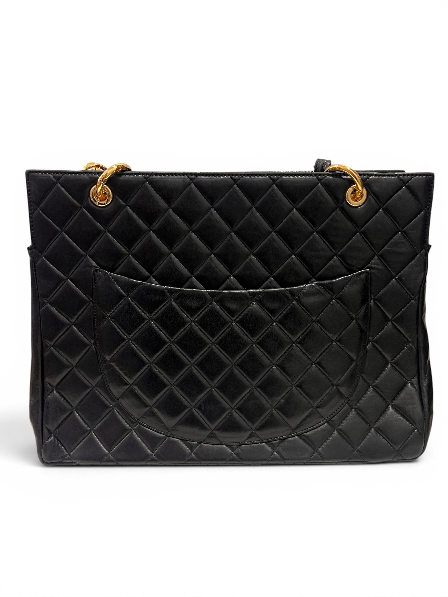 Chanel - Sac Cabas « Shopping » en cuir noir