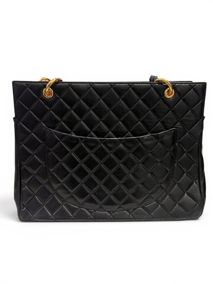 Chanel - Sac Cabas « Shopping » en cuir noir