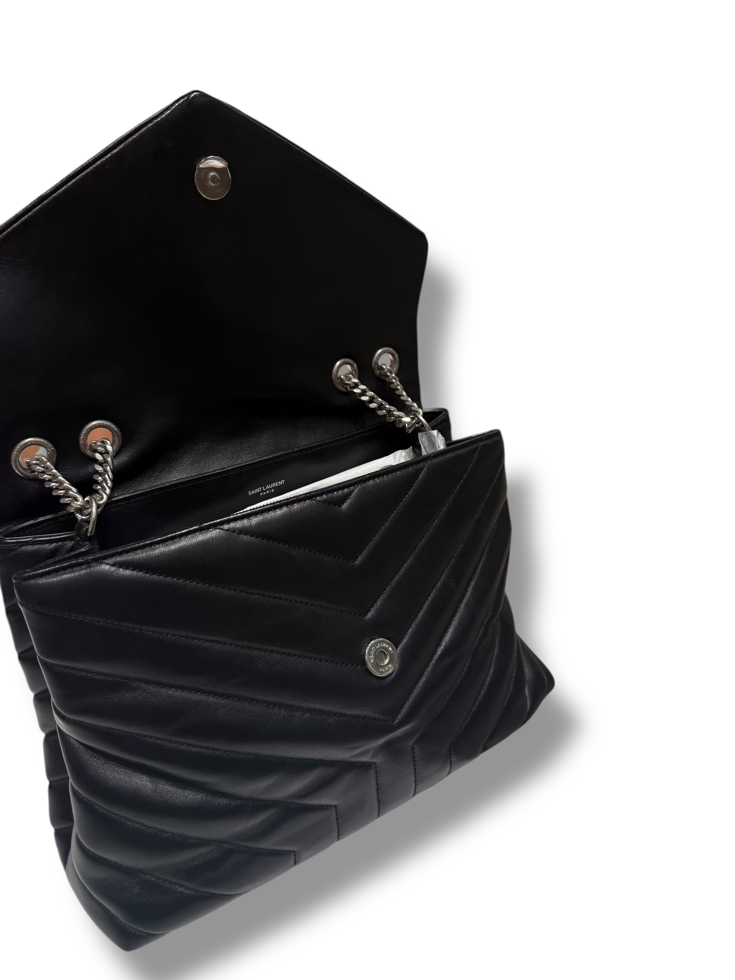 YSL - Sac Loulou cuir noir GM