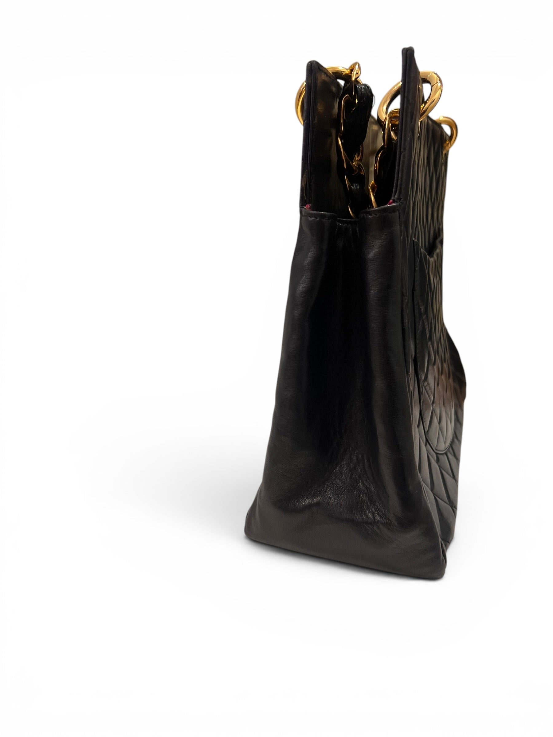 Chanel - Sac Cabas « Shopping » en cuir noir