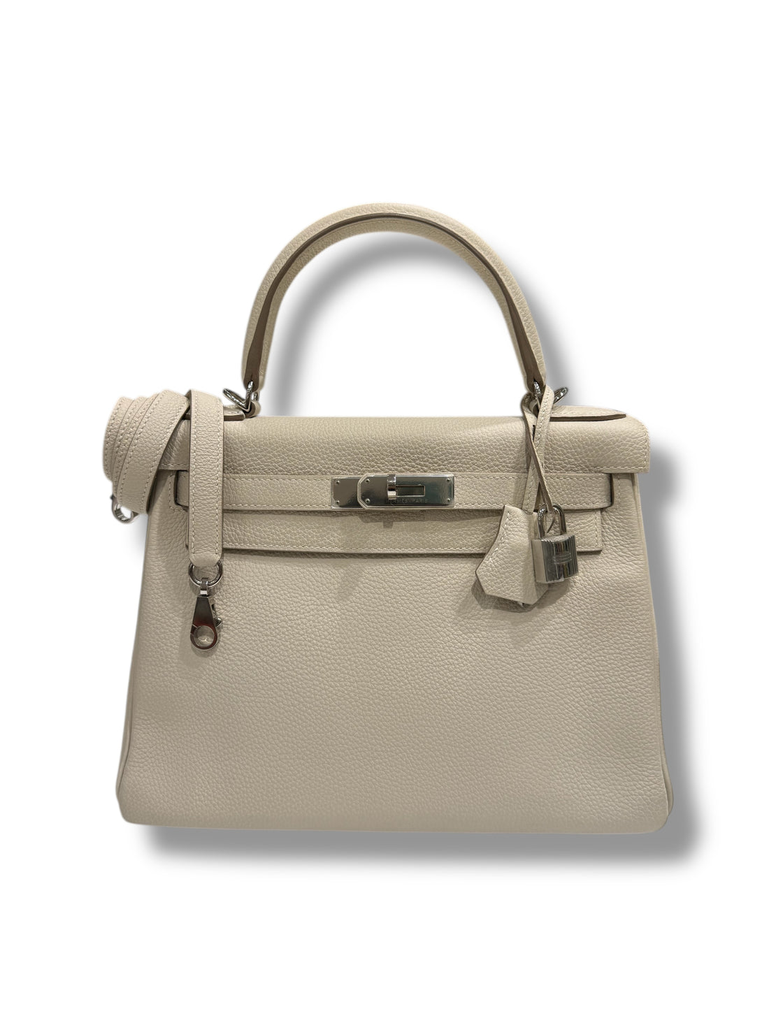 Hermès - Sac Kelly 28 Béton PHW