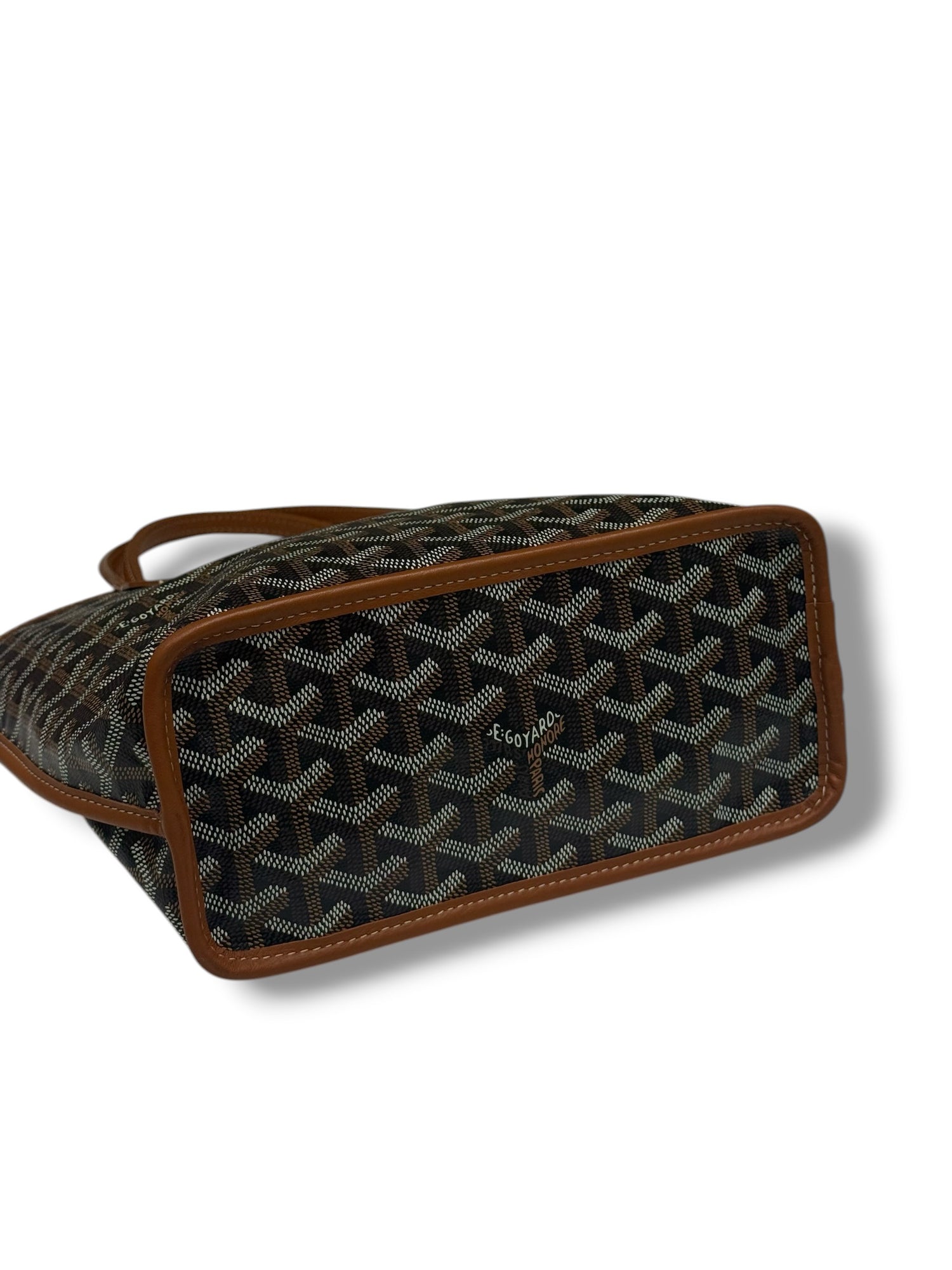 Goyard - Sac Mini Anjou réversible toile et cuir Gold