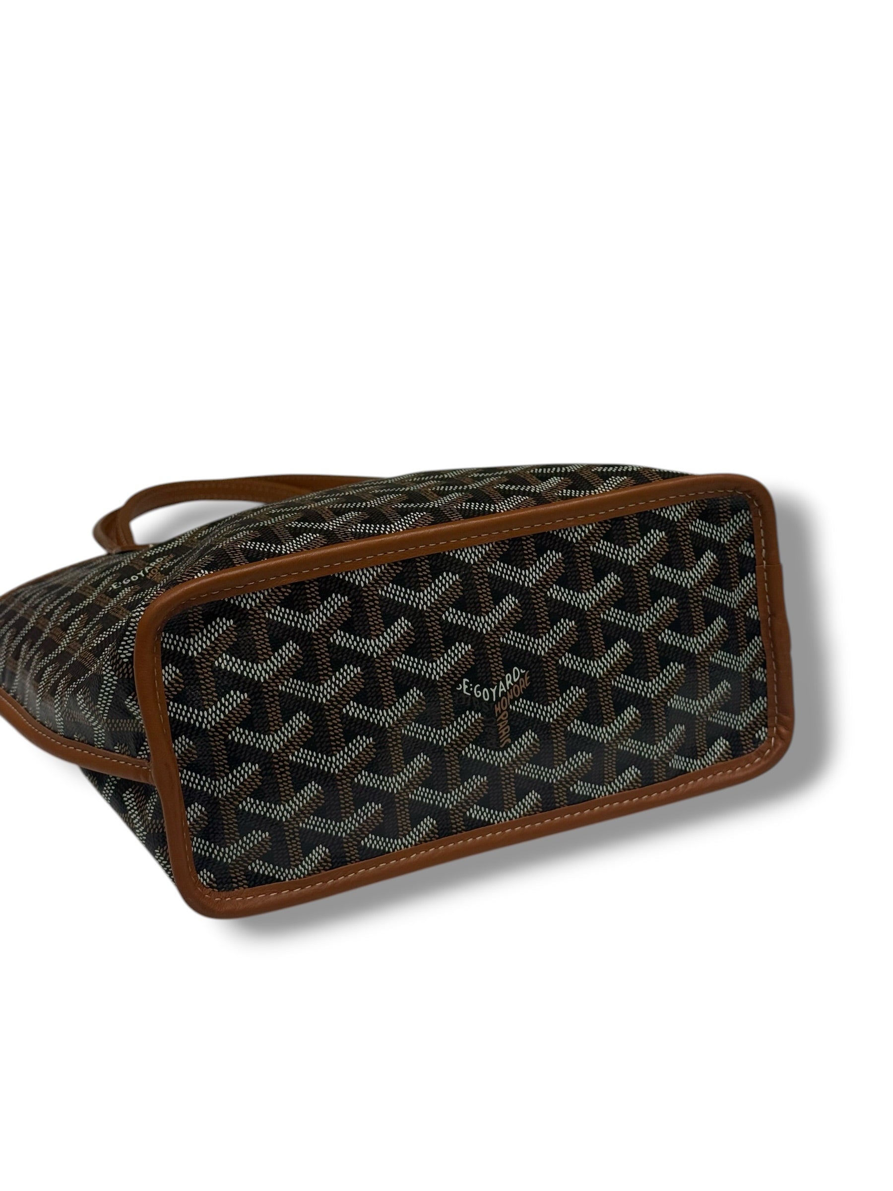 Goyard - Sac Mini Anjou réversible toile et cuir Gold