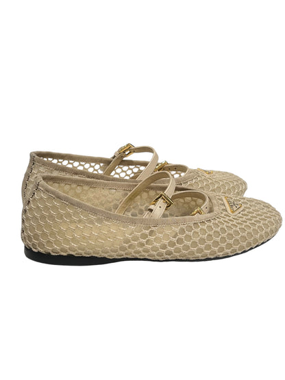 PRADA - ballerines en mesh Beiges T36