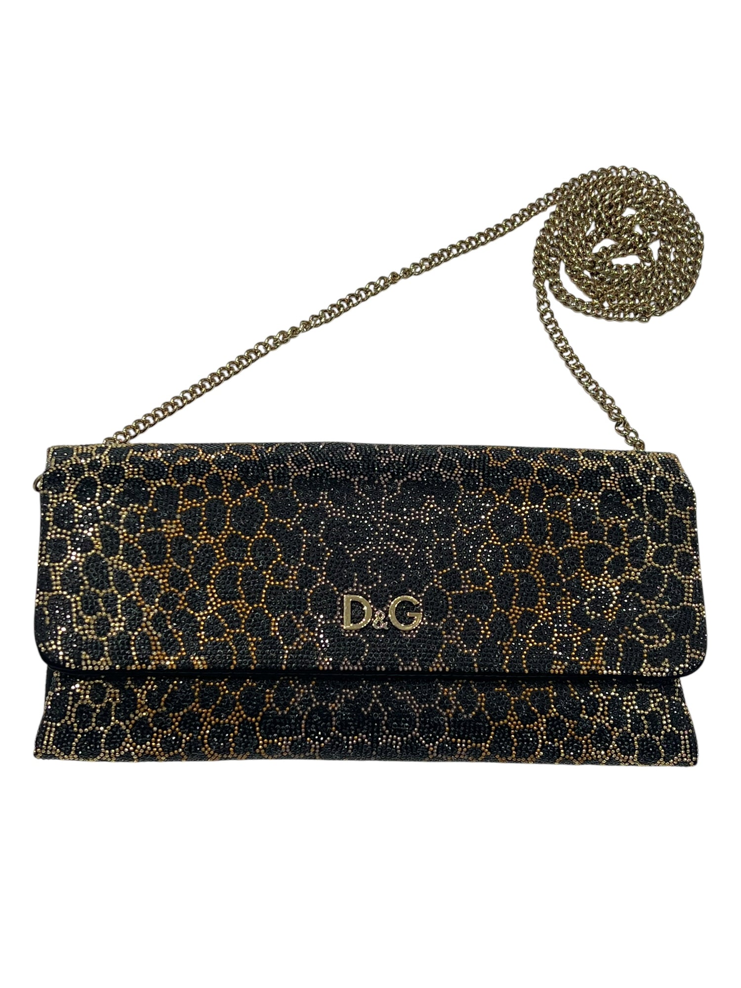 Dolce gabbana - pochette sur chaîne strass léopard