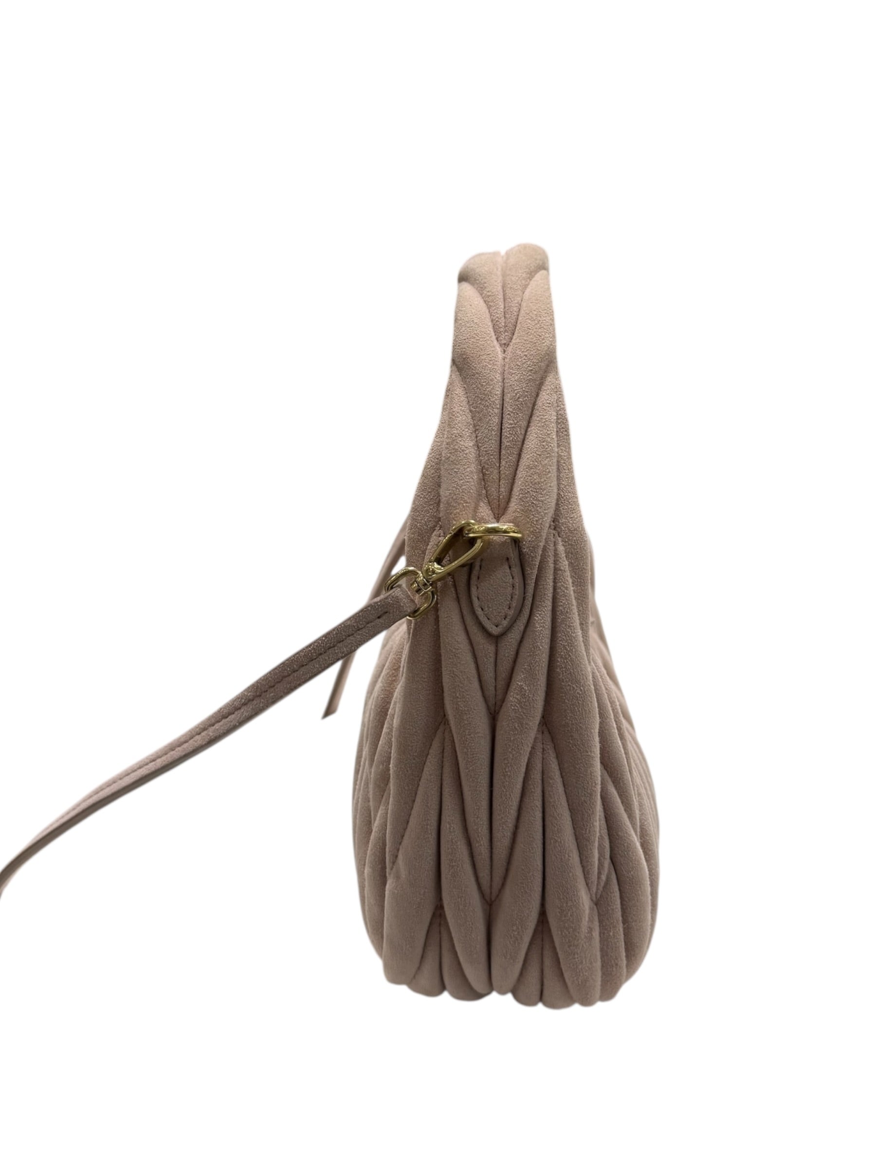 Miu Miu - Sac Wander daim rose nappa matelassé
