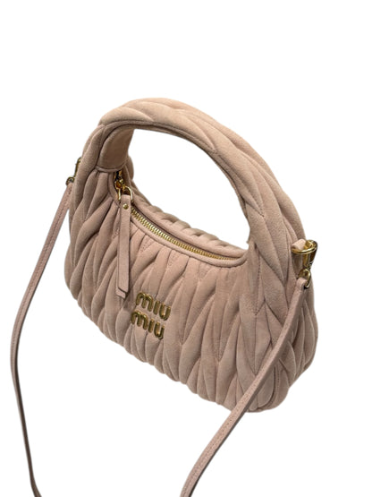 Miu Miu - Sac Wander daim rose nappa matelassé