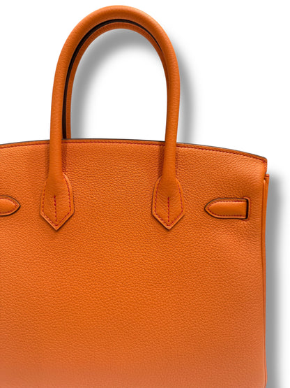 Hermès - Sac Birkin 30 Orange H et Rouge Coeur Commande spéciale