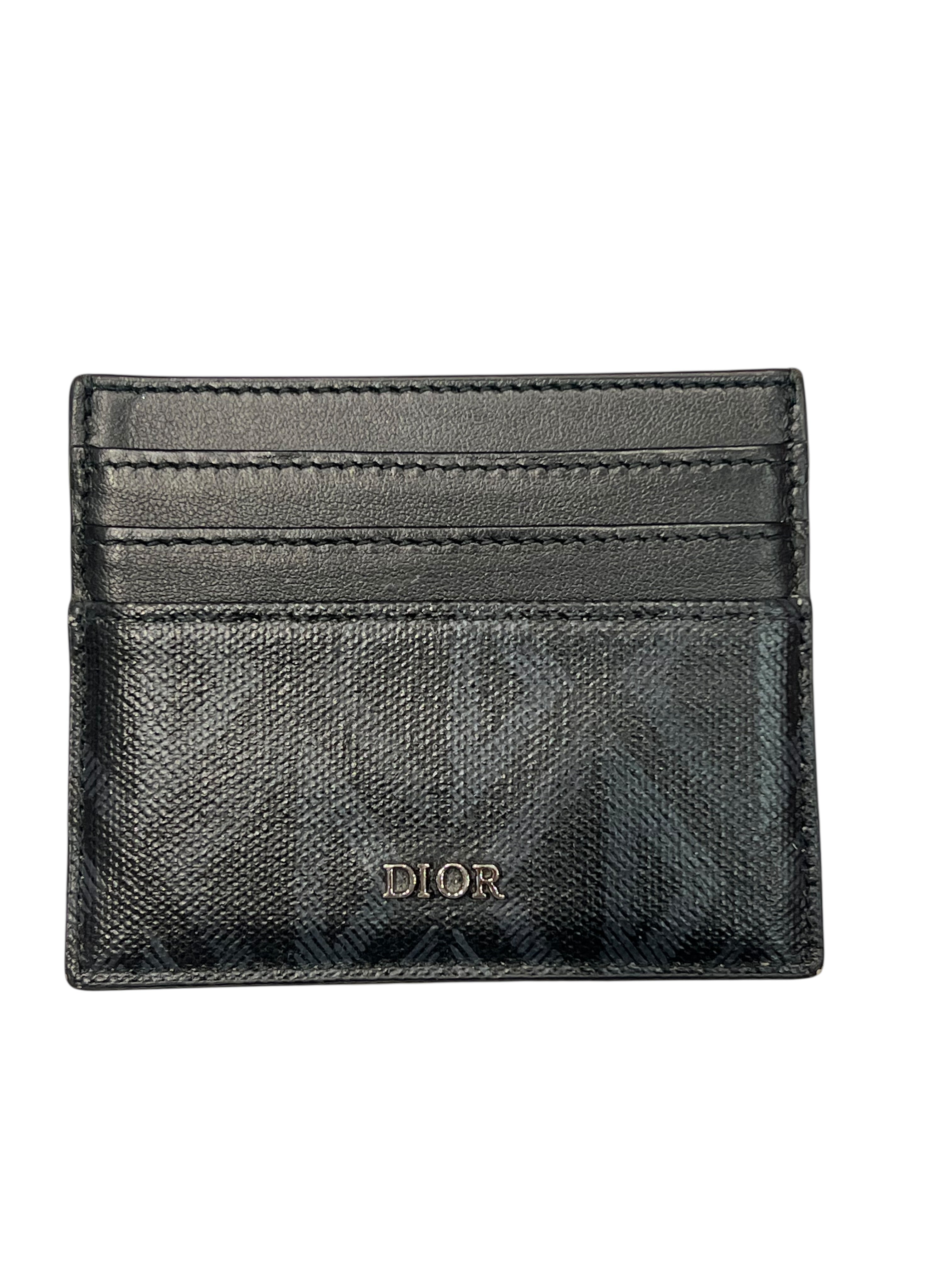 Dior / porte-cartes toile enduite noir
