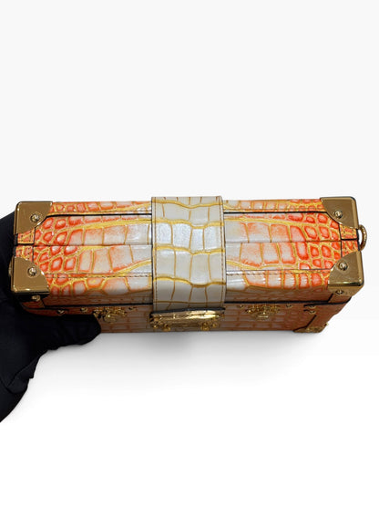 Louis Vuitton - Sac mini malle Trunk alligator