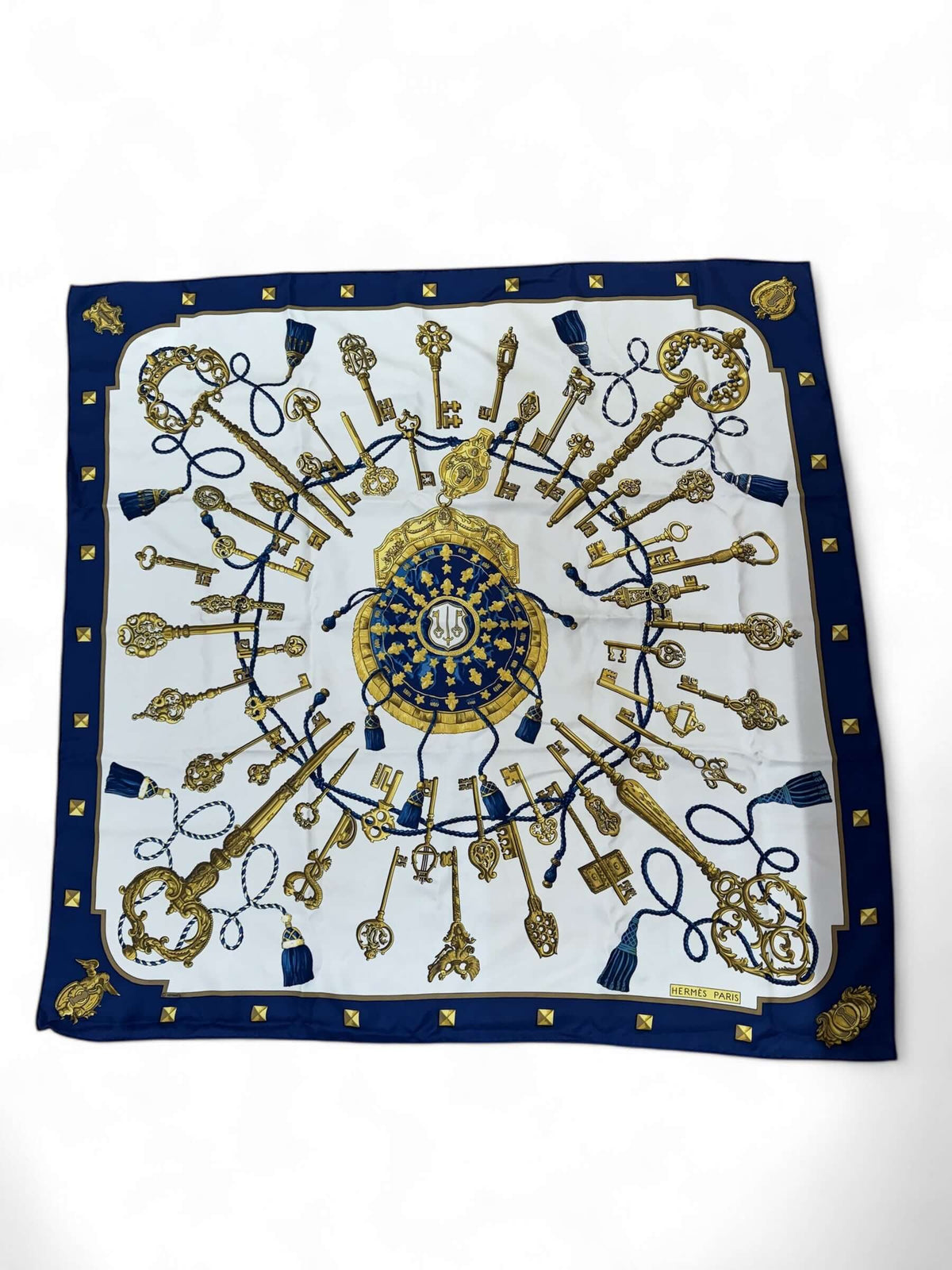 Hermès - Foulard blu les Clés