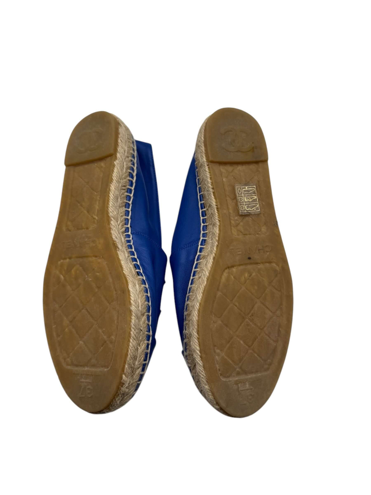 Chanel - Blue leather espadrilles T37