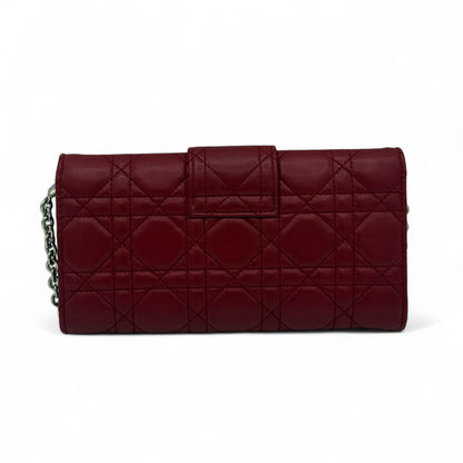 Dior - Portefeuille pochette cannage rouge